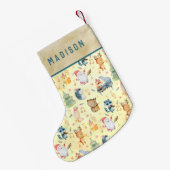 Cute Musical Woodland Animals Kleine Kerstsok (Achterkant (Hangend))