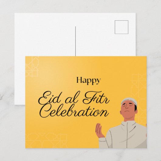 Cute Muslim Boy and Girl Eid Mubarak Briefkaart (Voorkant / Achterkant)