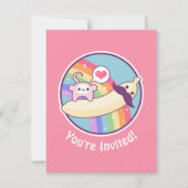 Cute Mustache Banana Birthday Party Kaart (Voorkant)