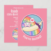 Cute Mustache Banana Birthday Party Kaart (Voorkant / Achterkant)