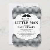 Cute Mustache Bash Boys Baby shower Chevron Kaart (Voorkant)