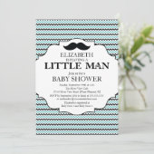Cute Mustache Bash Boys Baby shower Kaart (Staand voorkant)