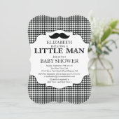 Cute Mustache Bash Boys Baby shower Kaart (Staand voorkant)