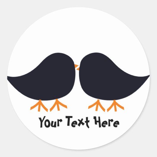 Cute Mustache Bird Stickers (Voorkant)