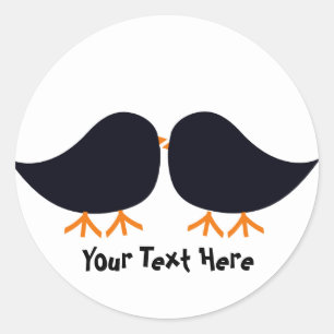 Cute Mustache Bird Stickers