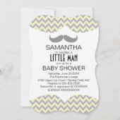 Cute Mustache Boys Baby shower Custom Invite Kaart (Voorkant)