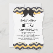 Cute Mustache Boys Baby shower Custom Invite Kaart (Voorkant)
