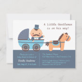 Cute Mustache Gentleman Baby Boy Shower Kaart (Voorkant)