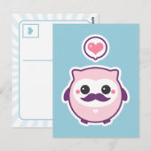 Cute Mustache Owl Briefkaart (Voorkant / Achterkant)