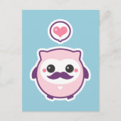 Cute Mustache Owl Briefkaart (Voorkant)
