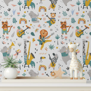 Cute Muziekinstrumenten Dieren Nursery Peel and St Behang