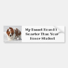 Cute "My Basset Hound is slimmer"-Bumpersticker Bumpersticker