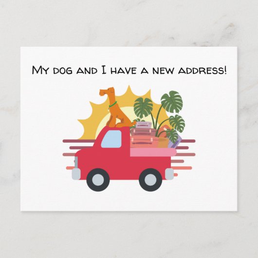 Cute My dog en ik hebben een nieuw adres dat bewee Aankondigingskaart (Voorkant)