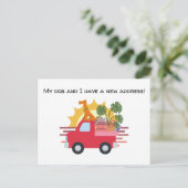 Cute My dog en ik hebben een nieuw adres dat bewee Aankondigingskaart (Staand voorkant)