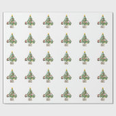 Cute My First Christmas Tree Name Pattern Cadeaupapier (Vlak)