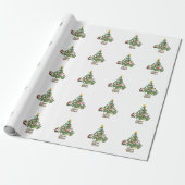 Cute My First Christmas Tree Name Pattern Cadeaupapier (Uitgerold)