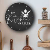 Cute MY KITCHEN MY REGELS Black White Typografie