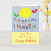 Cute My Sunshine Personalised Birthday Card Kaart (Gele Bloem)