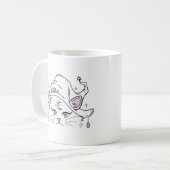 Cute mystic Cat with Crystals Koffiemok (Voorkant links)