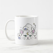 Cute mystic Cat with Crystals Koffiemok (Links)