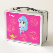 Cute mystic genie, magische lamp & vuurwerk op roz (Achterkant)