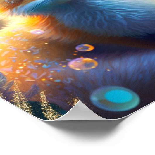 Cute mystical Fox in Enchanted Forest Personalized Poster (Hoek)