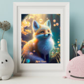 Cute mystical Fox in Enchanted Forest Personalized Poster