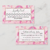 Cute Mythical Pink Unicorn Rainbow Waterverf Klantenkaartje (Voorkant / Achterkant)