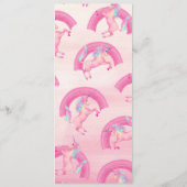 Cute Mythical Pink Unicorn Rainbow Waterverf Menu (Achterkant)