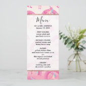 Cute Mythical Pink Unicorn Rainbow Waterverf Menu (Staand voorkant)