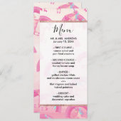 Cute Mythical Pink Unicorn Rainbow Waterverf Menu (Voorkant / Achterkant)