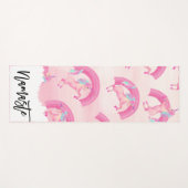 Cute Mythical Pink Unicorn Rainbow Waterverf Yogamat (Voorkant (horizontaal))