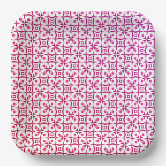Cute naadloze roze bloemendesign papieren bordje