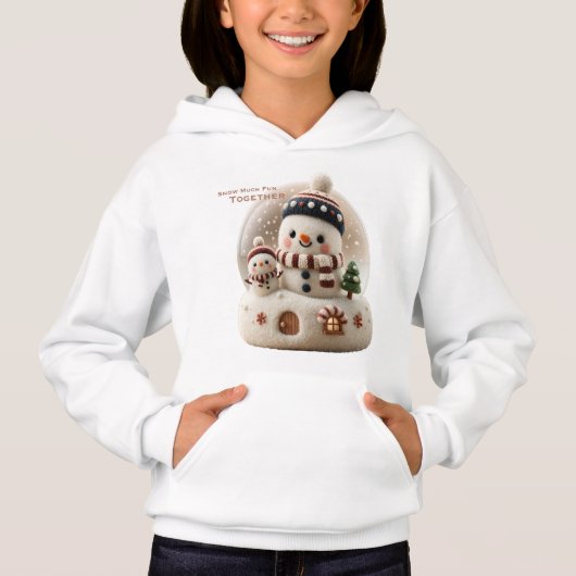Cute Naald-Gevoelde Sneeuwman Sneeuwbol (Voorkant)