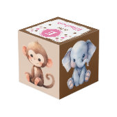 Cute naam voor dierenfoto voor roze bruine kinderk kubus (Achter hoekig)