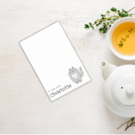 Cute naam voor grijze cartoon kat post-it® notes