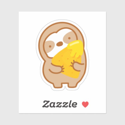 Cute Nacho Cheese Chip Sloth Sticker (Vel)