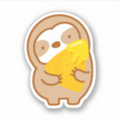 Cute Nacho Cheese Chip Sloth Sticker (Voorkant)