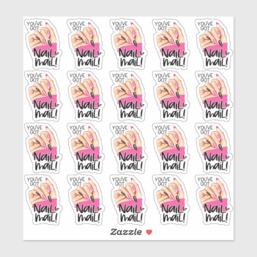 Cute Nail Mail Nailfie Handje Pose Small Business Sticker (Vel)