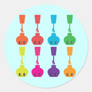 Cute Nail Pools. Ronde Sticker