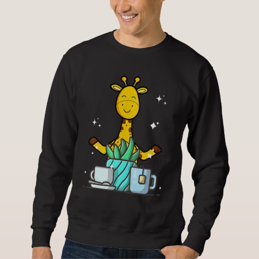 Cute Namaste Giraffe Do Yoga Gardening  Coffee Trui (Voorkant)