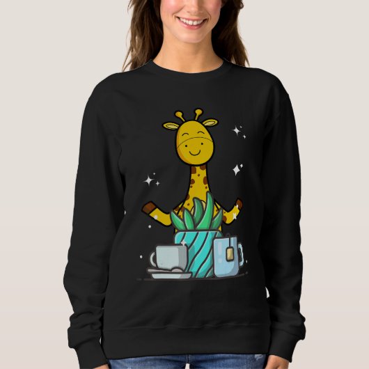 Cute Namaste Giraffe Do Yoga Gardening  Coffee Trui (Voorkant)