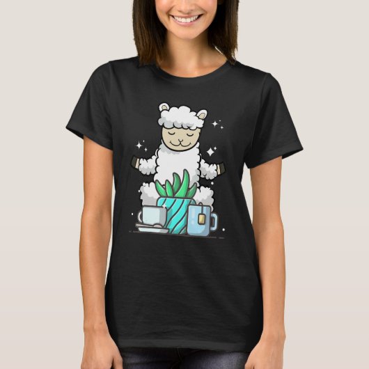 Cute Namaste Sheep Do Yoga Gardening  Coffee T-shirt (Voorkant)