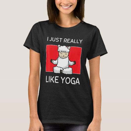 Cute Namaste Sheep I Just Really Like Yoga Pilates T-shirt (Voorkant)