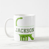 Cute Name Personalized Dinosaur White Koffiemok (Links)