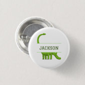 Cute Name Personalized Dinosaur White Ronde Button 3,2 Cm (Voorkant /achterkant)