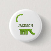 Cute Name Personalized Dinosaur White Ronde Button 3,2 Cm (Voorkant)