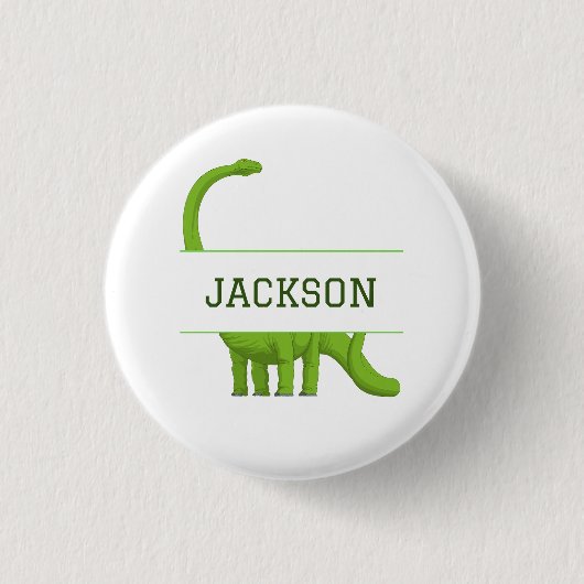 Cute Name Personalized Dinosaur White Ronde Button 3,2 Cm (Voorkant)
