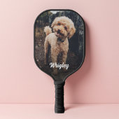 Cute Name Pet Photo Dark Gradient Overlay Pickleball Paddle