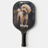 Cute Name Pet Photo Dark Gradient Overlay Pickleball Paddle (Achterkant)